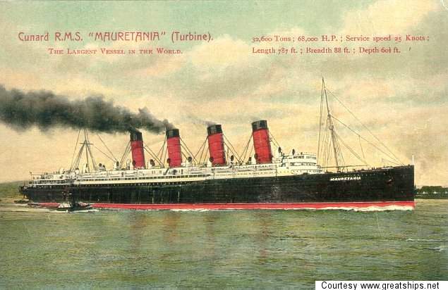 Image of ss Mauretania (Cunard Line)